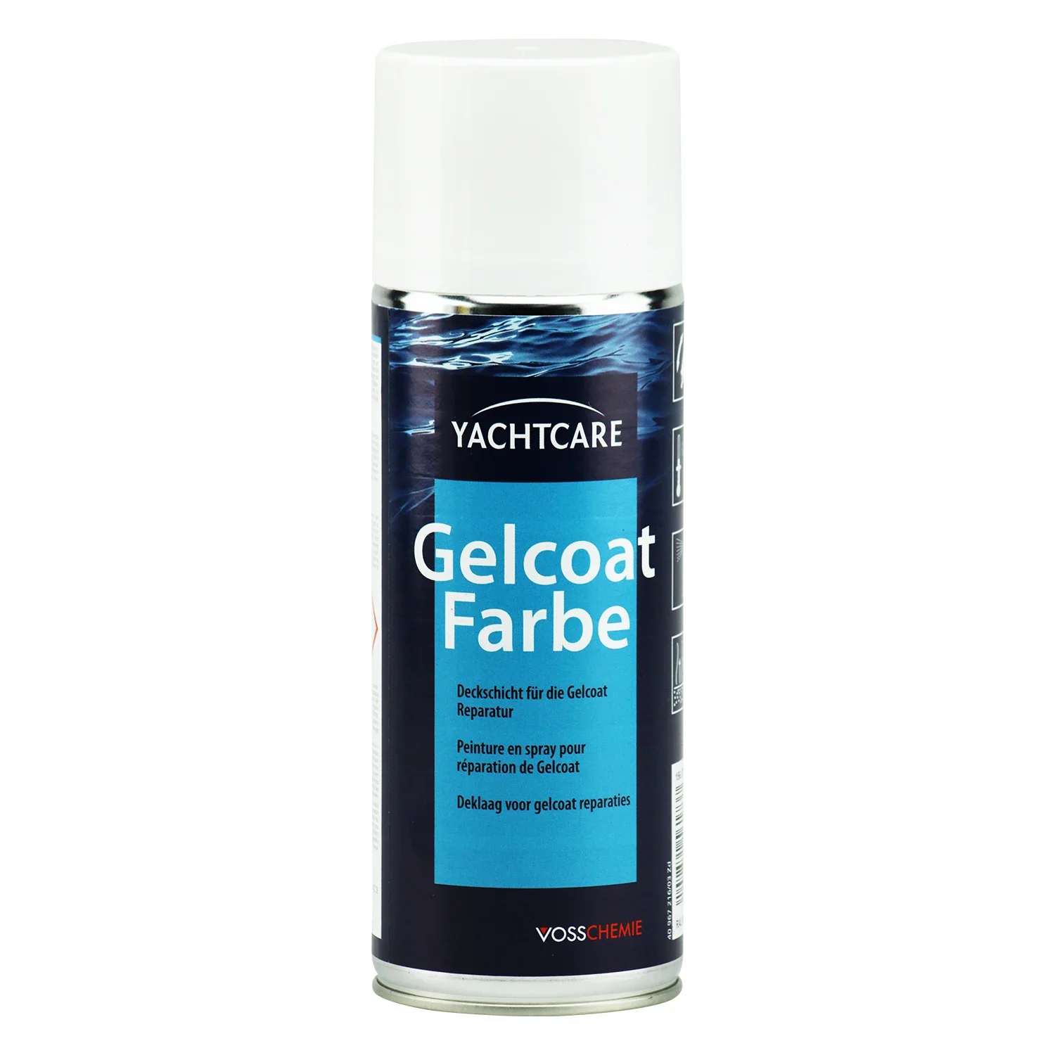 "Gelcoat Spray, white gelcoat, gelcoat repair, RAL 9010, 400 ml Aerosolspraydose, pure white gelcoat image"