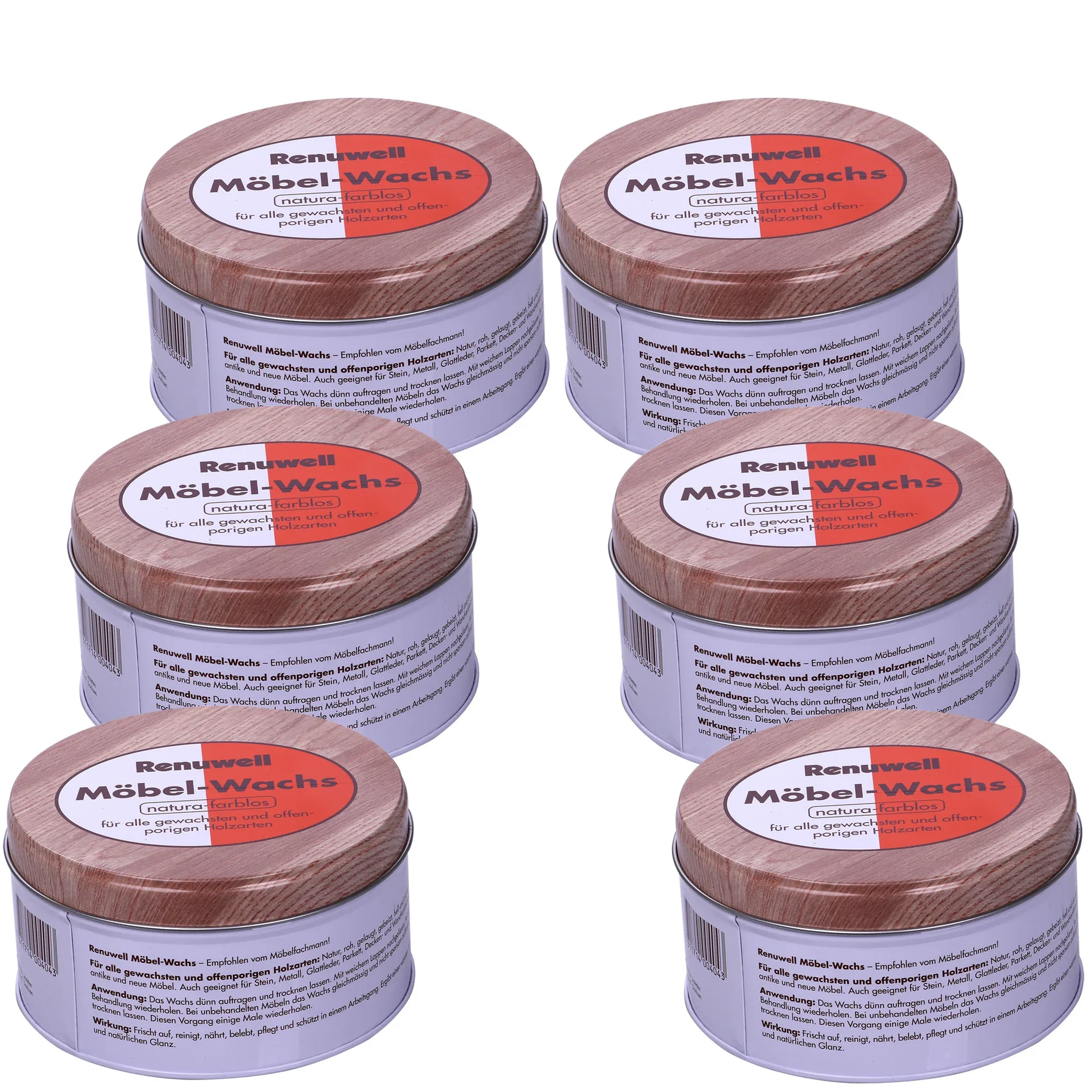 "Furniture Wax 500 ml x 6 Dosen, Wood Wax, Furniture Polish image"