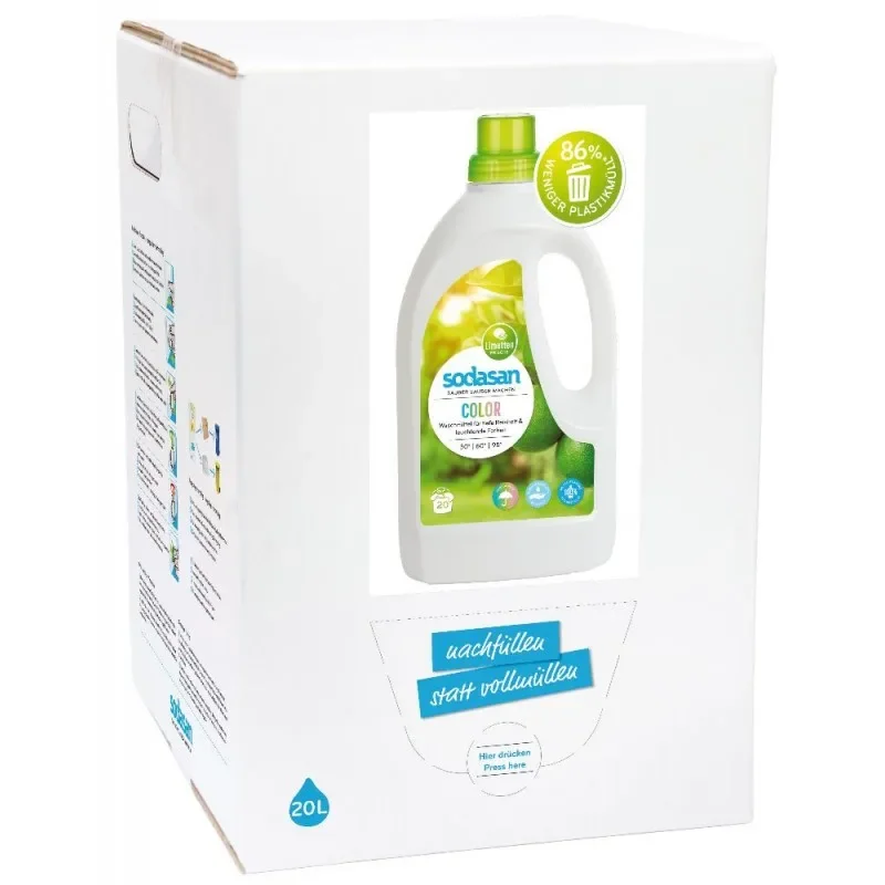 Color Liquid Laundry Detergent, Lime, 20 Liter Bulk Laundry Detergent, Natural, Color Safe
