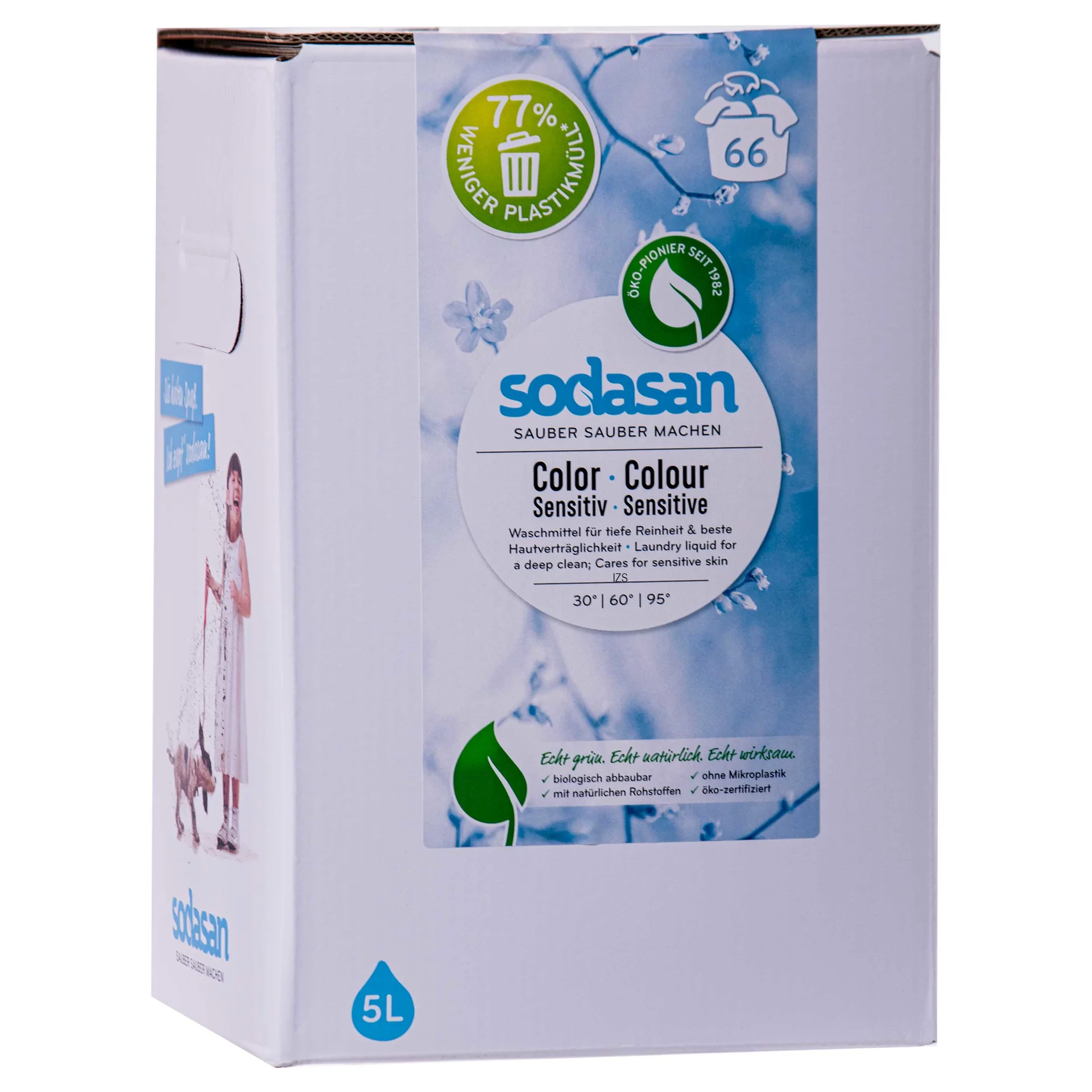 "Sensitive liquid laundry detergent, color liquid detergent, 5 Liter, for sensitive skin, eco friendly image"