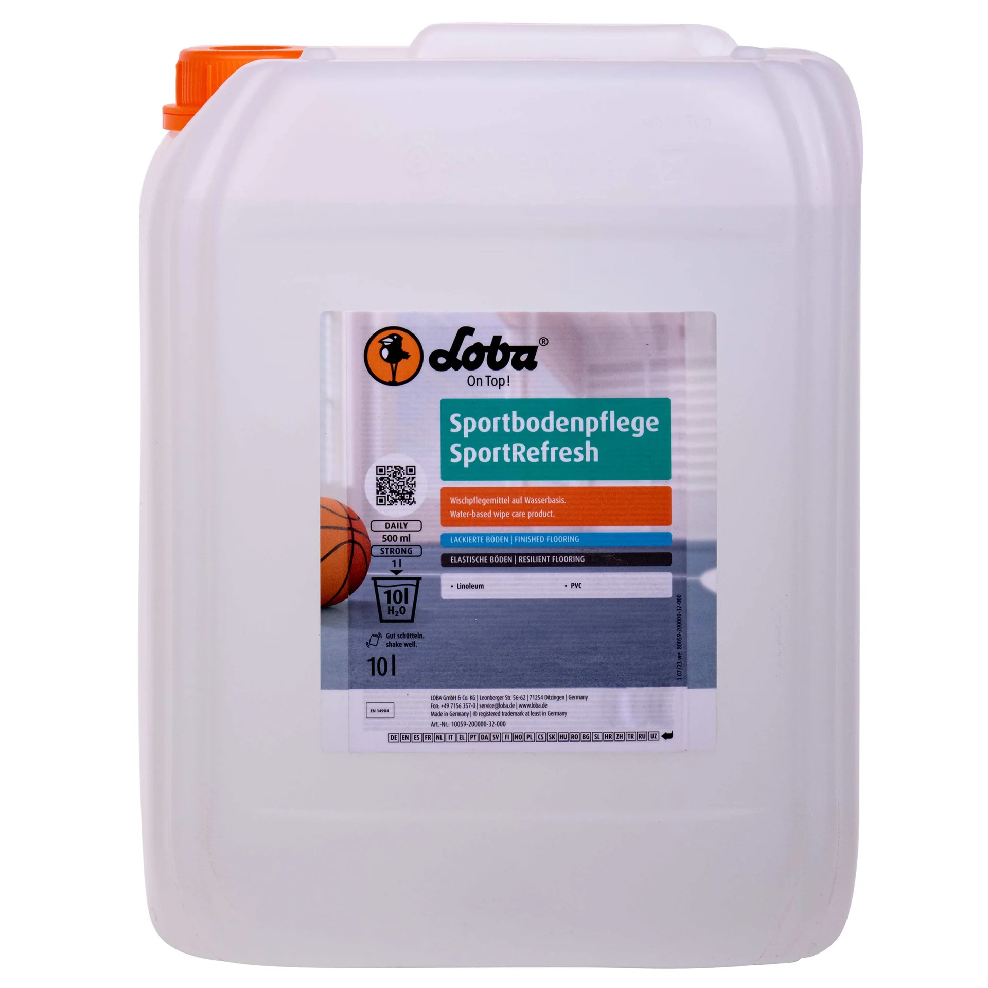 "Sport floor cleaner 10 Liter, gym floor cleaner, sports floor maintenance image"