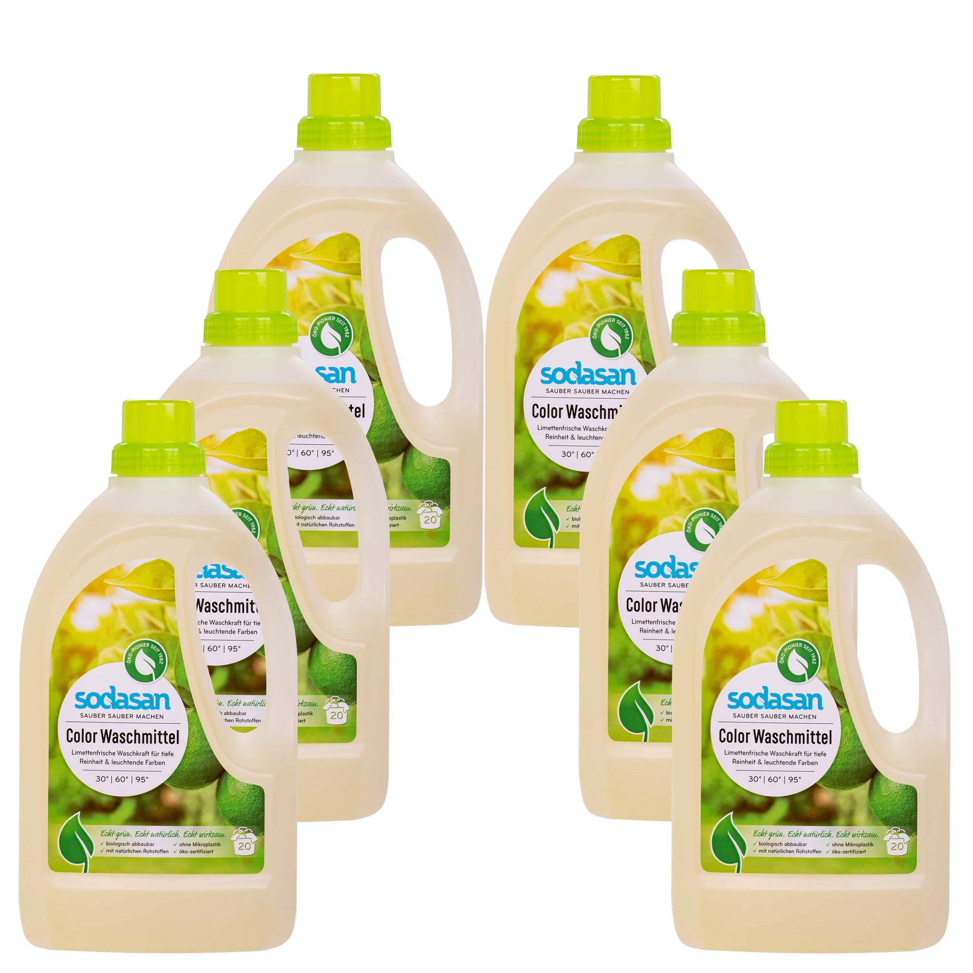 "Laundry Detergent, Universal Laundry Detergent, Lime Scent, 6 x 1.5 Liter, Natural Laundry Detergent image"