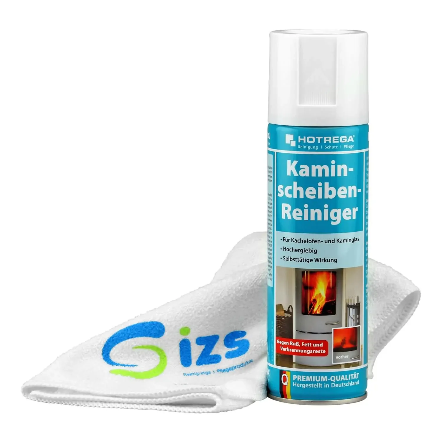 "Fireplace Glass Cleaner, Wood Stove Glass Cleaner 300 ml Spray, Fireplace Cleaner, with Microfiber Cloth image"
