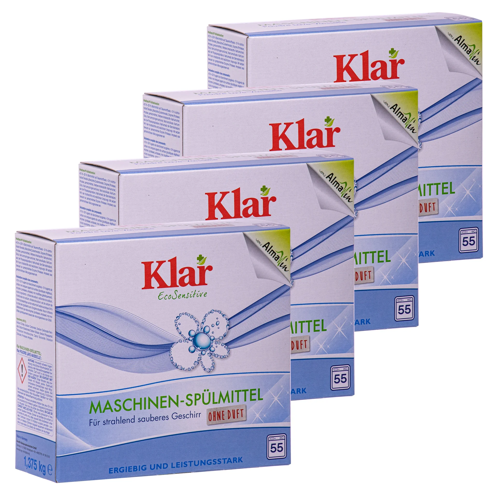 "Dishwasher Rinse Aid, 4 x 1.375 kg, Unscented Dishwasher Rinse Aid, Fragrance Free image"