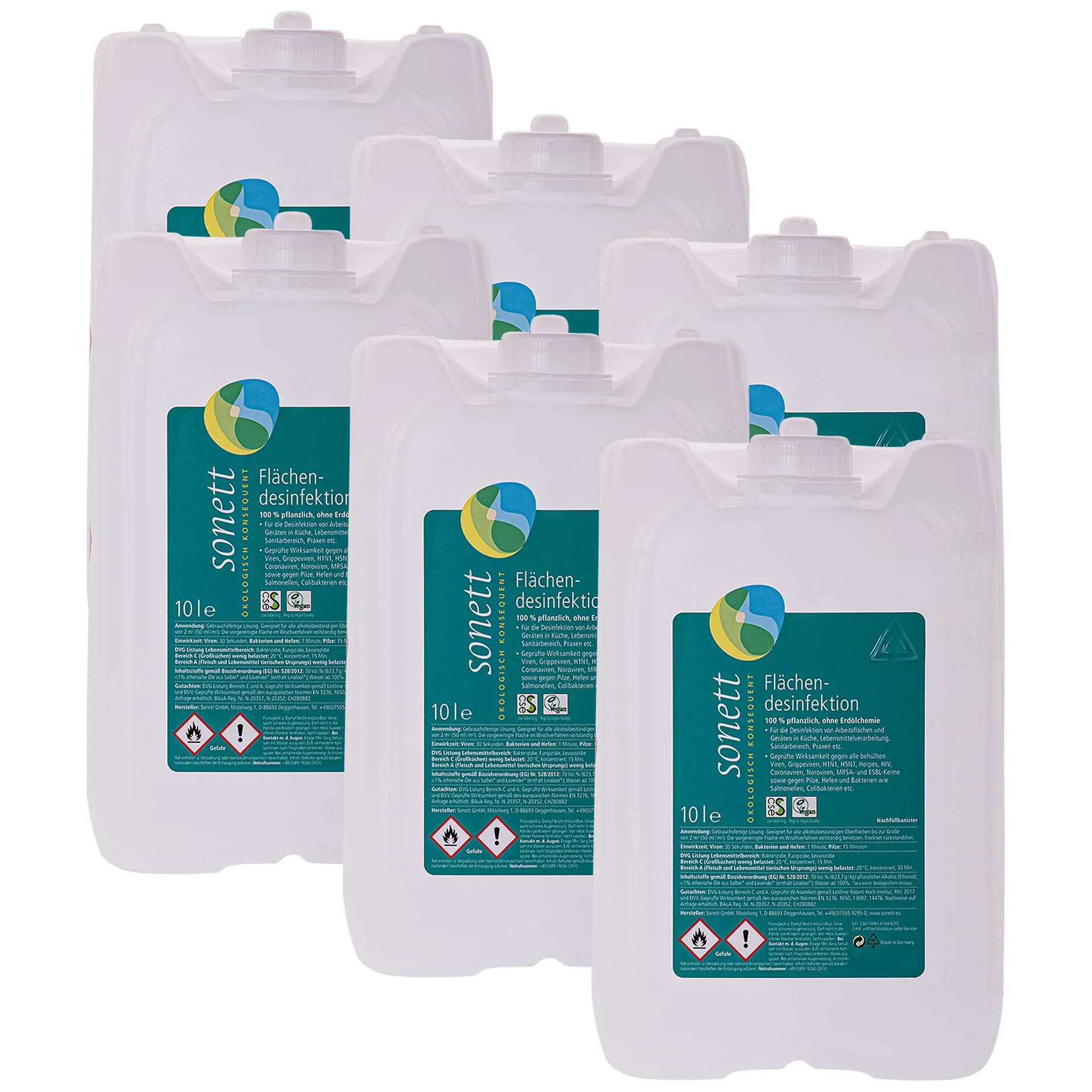 "Surface Disinfectant, Disinfectant for Surfaces, 6 x 10 Liter, Commercial Disinfectant image"