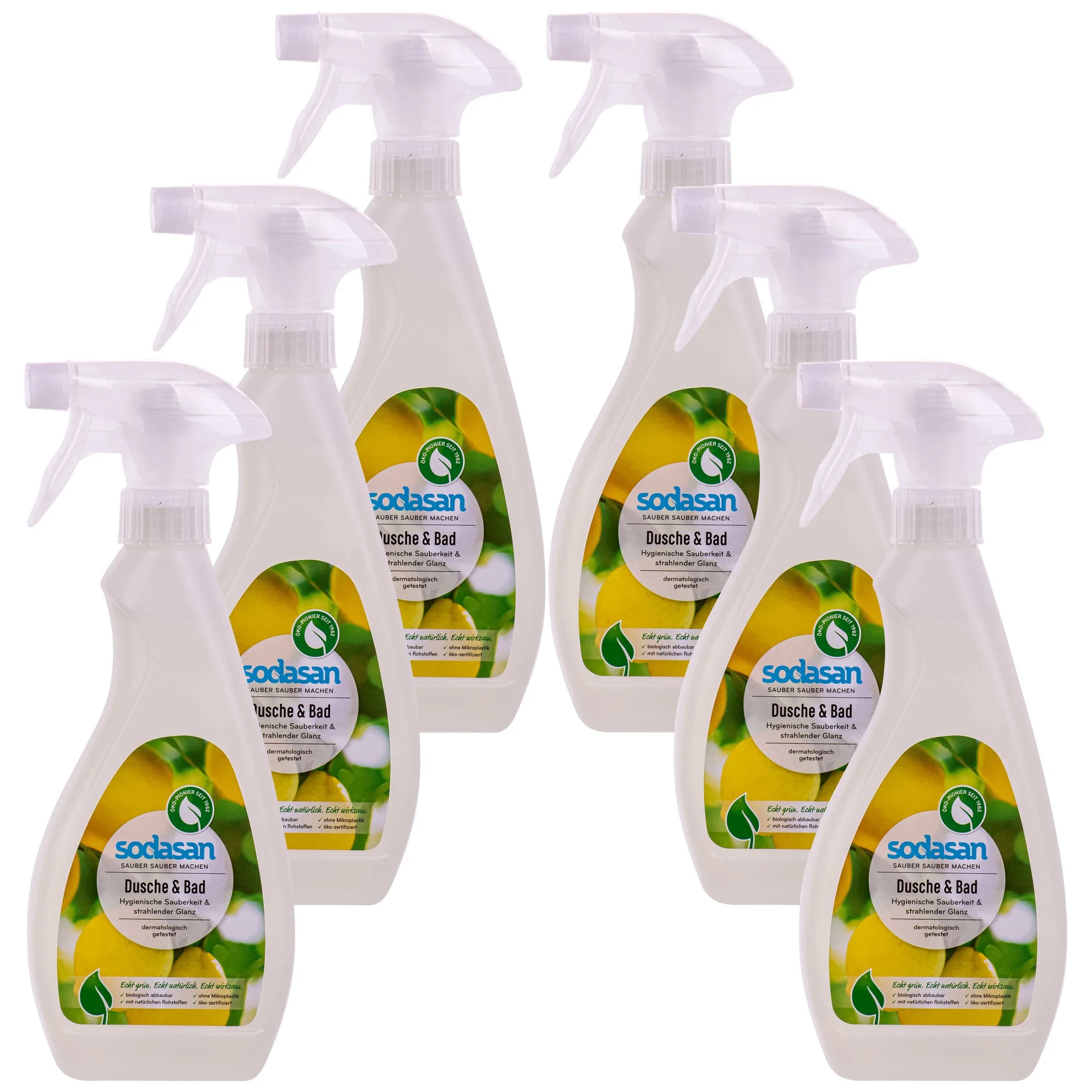 "Shower Cleaner, Bathroom Cleaner, Shower and Bath Cleaner, 6 x 500 ml, Eco Friendly, Natural image"