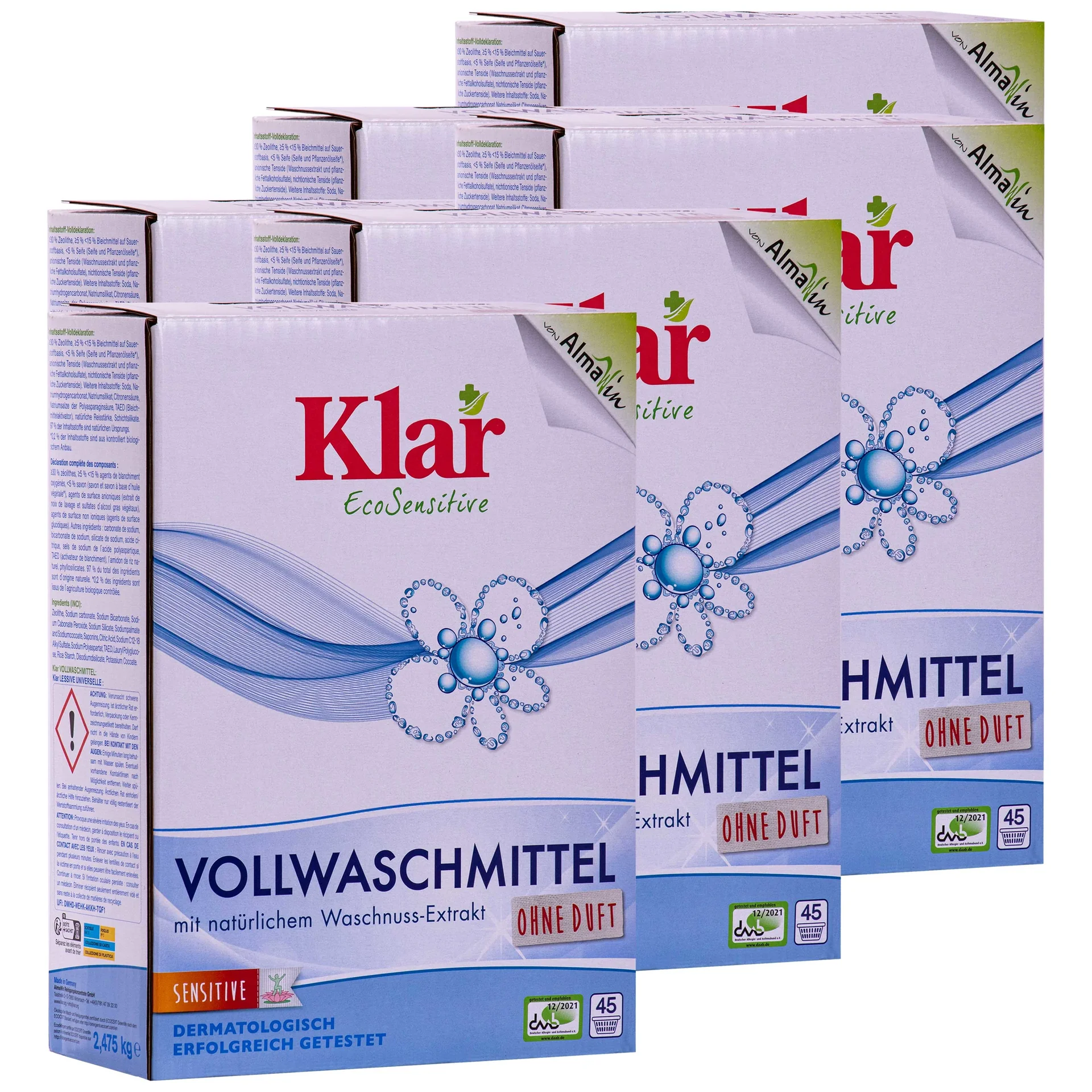 "Laundry Detergent 6 x 2,475 kg, Powder Laundry Detergent, Sensitive Skin Laundry Detergent image"