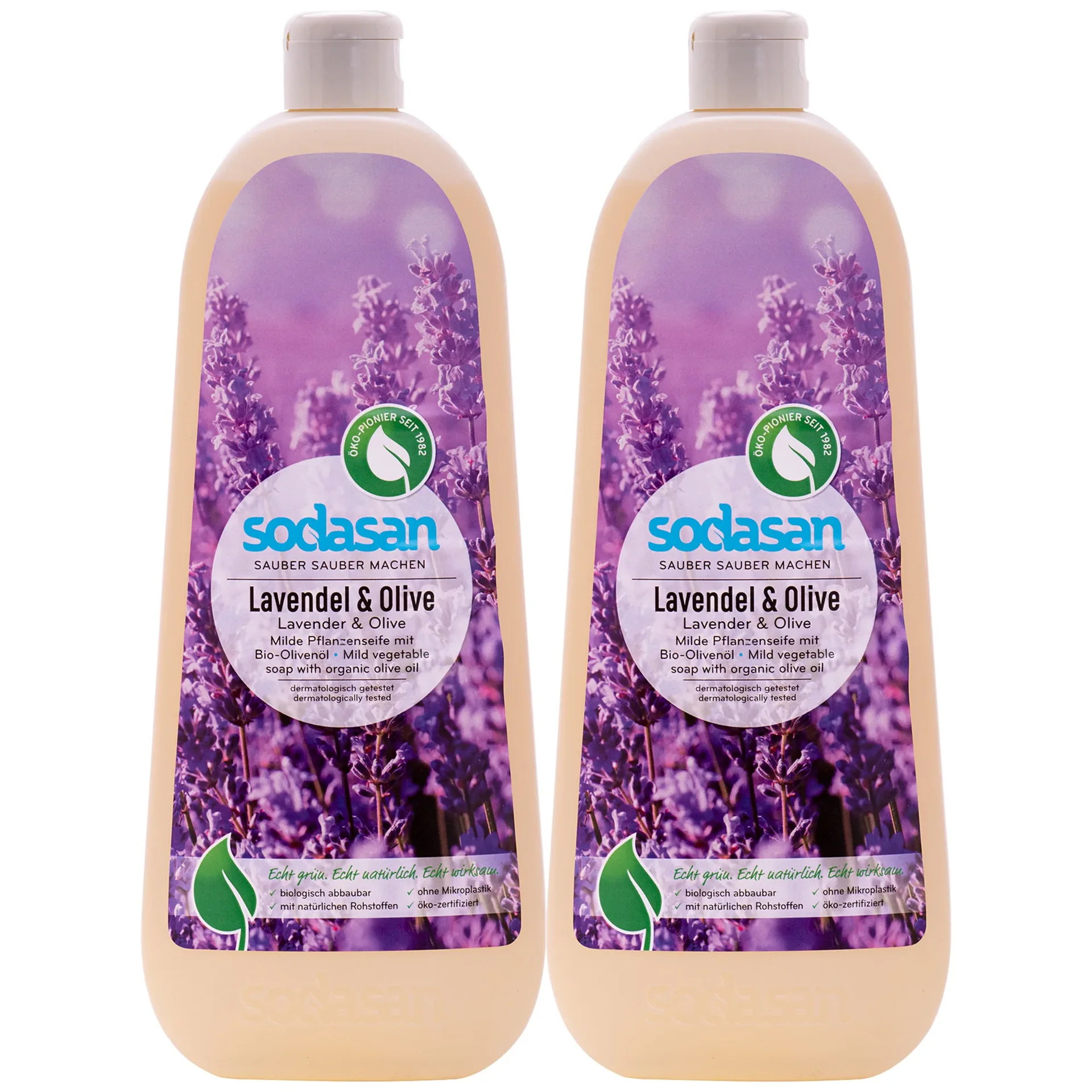 "Liquid Hand Soap 2 x 1 Liter, Natural Liquid Soap, Lavender Olive Oil Soap image"