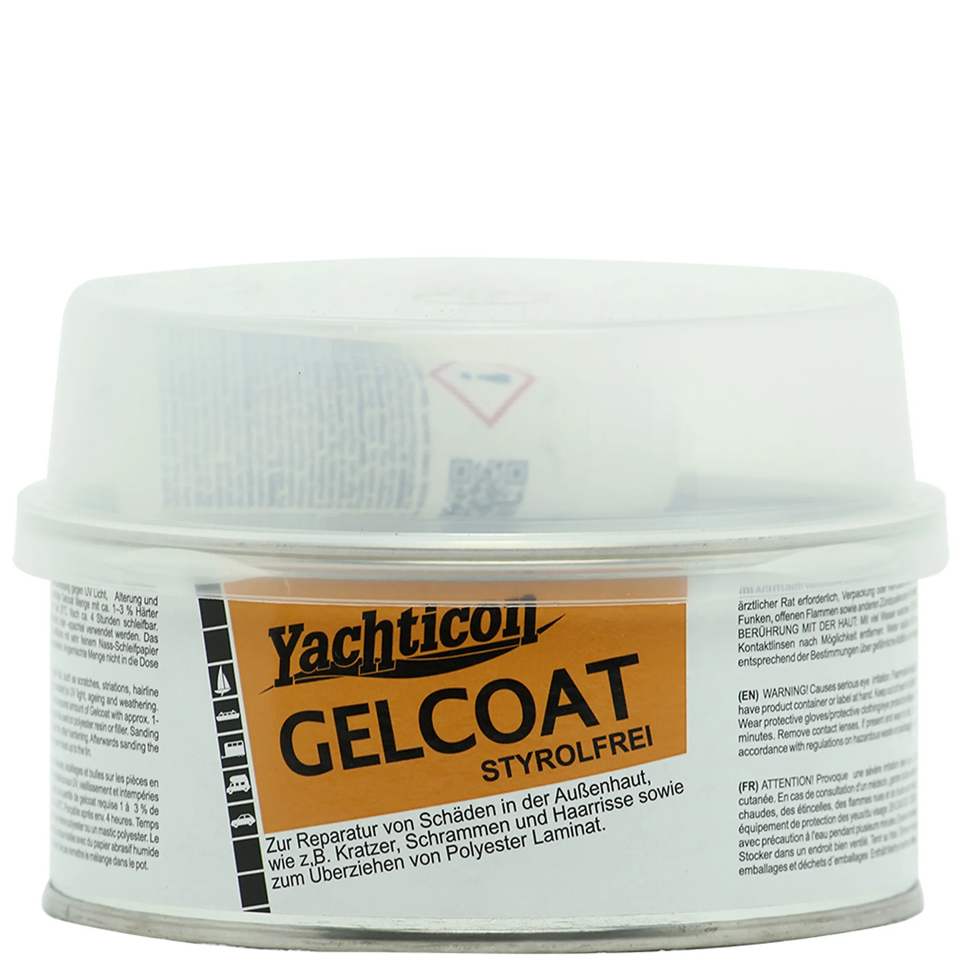 "Gelcoat filler, gelcoat repair, 250 g, cream white gelcoat, RAL 9001, styrene free image"
