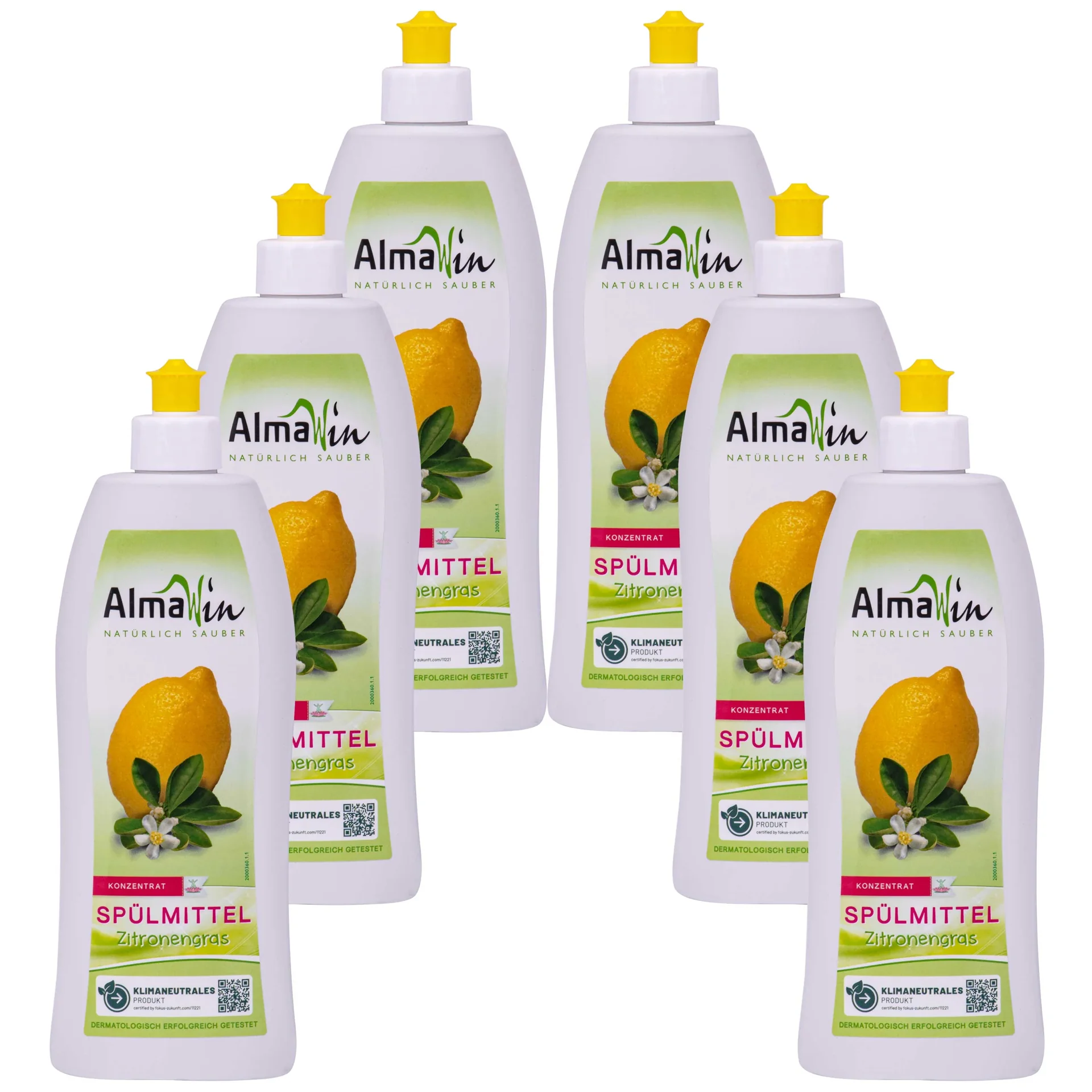"Dish Soap, Dishwashing Liquid, Natural Dish Soap, Eco Friendly Dish Soap, Lemongrass Dish Soap, 6 x 500 ml image"