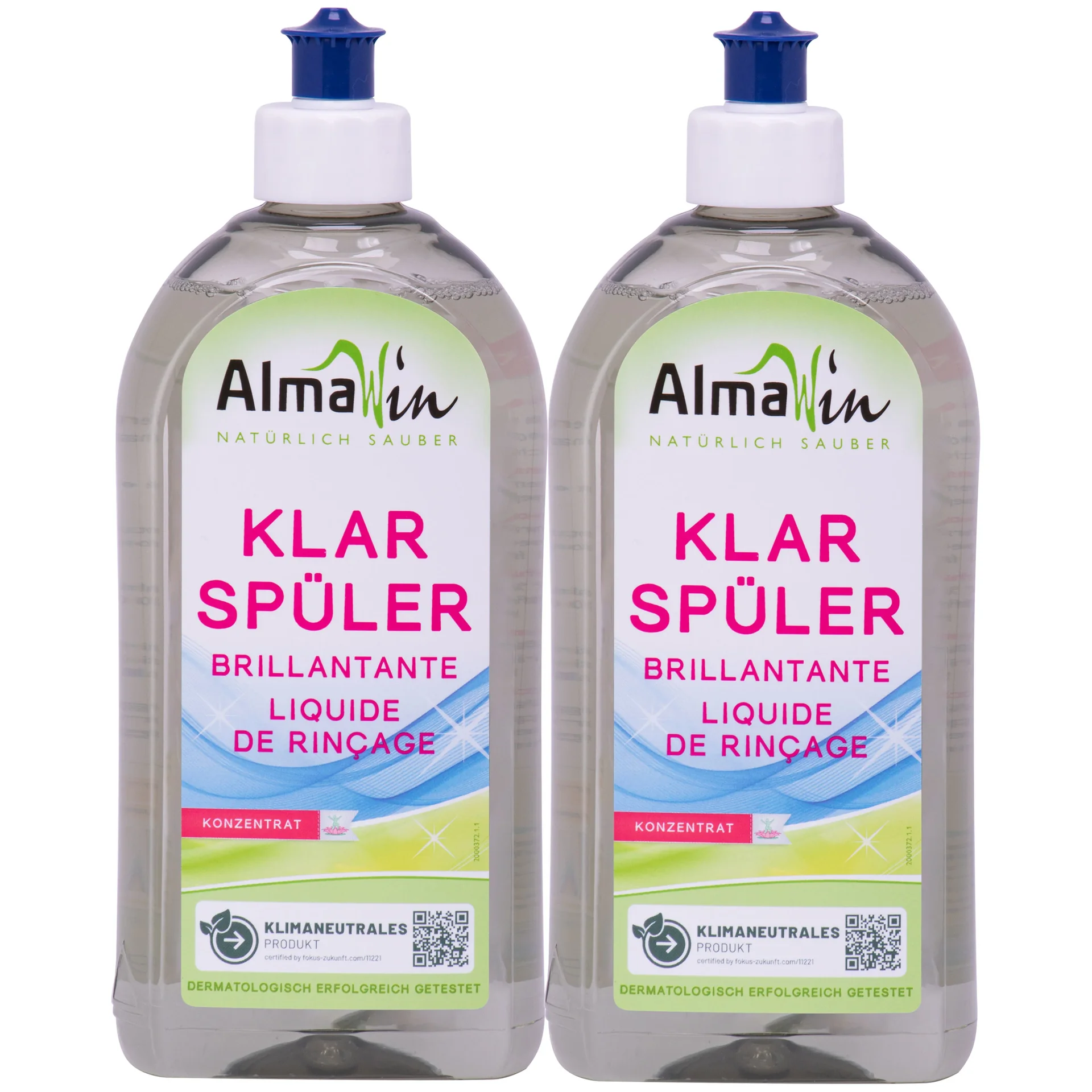 "Dishwasher Rinse Aid, Natural Rinse Aid, 2 x 500 ml, Eco Friendly Rinse Aid image"