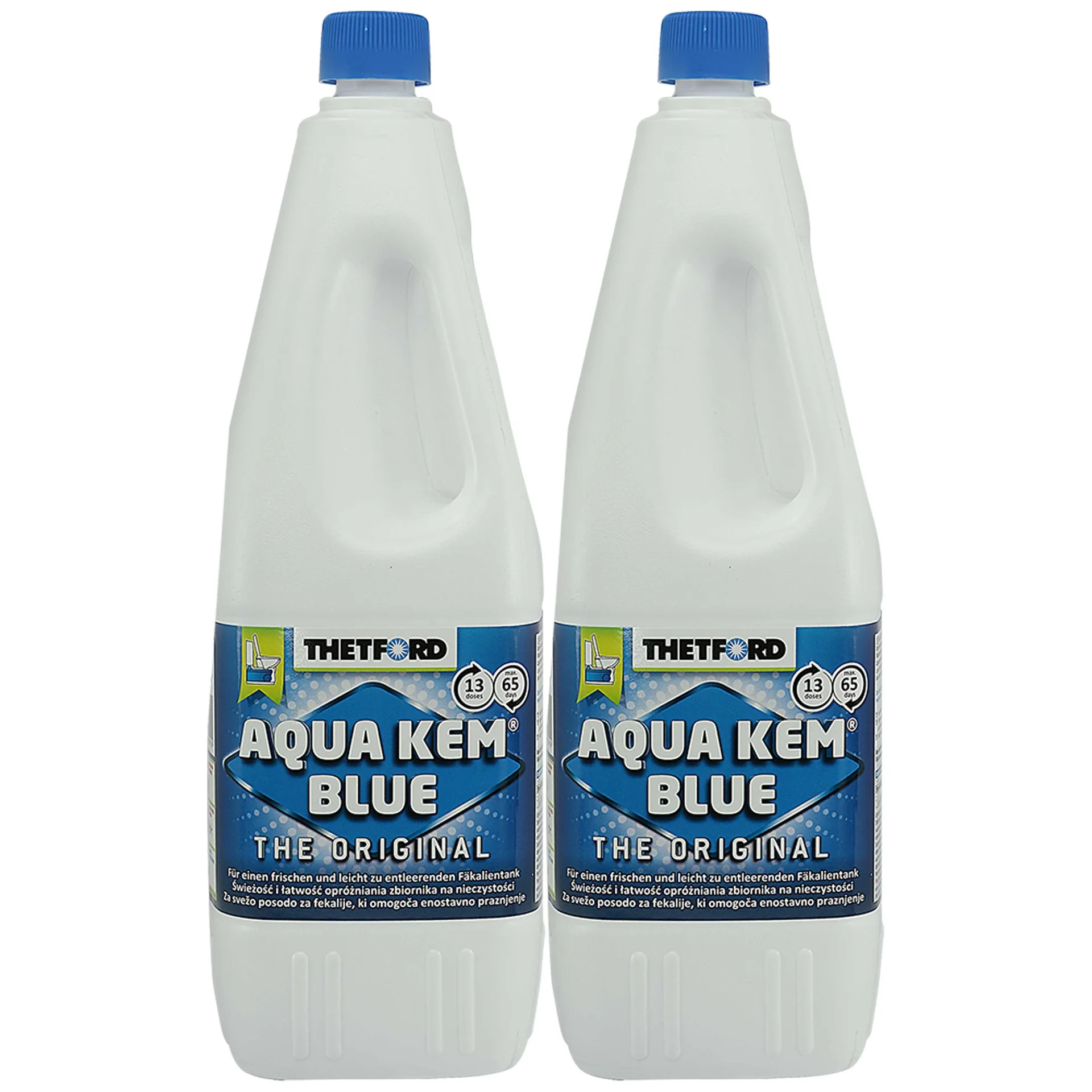 "RV Toilet Chemicals, Portable Toilet Chemicals, 2 x 2 Liter Camping Toilet Fluid Set image"