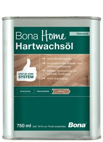 "Hard Wax Oil 750 ml, Gloss, Wood Finish image"
