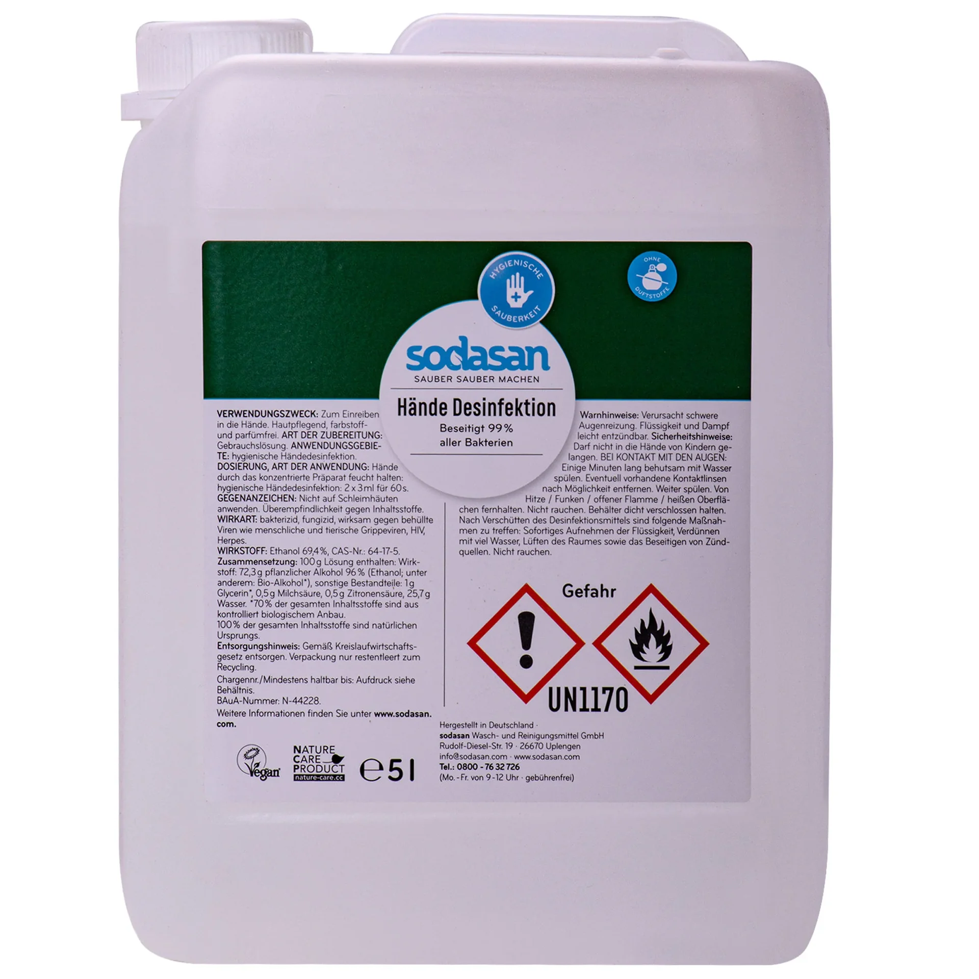 "Hand Sanitizer 5 Liter, Hand Disinfectant Refill, 5l, Bulk image"