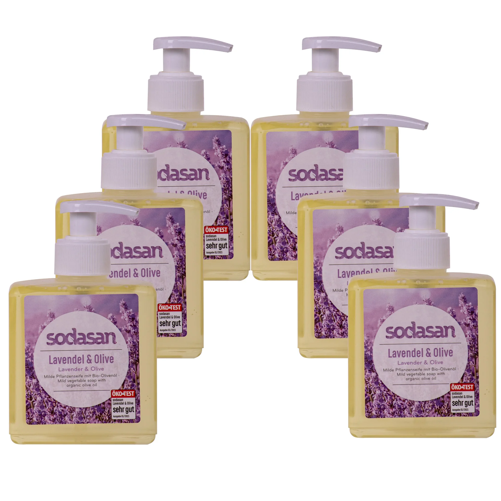 "Liquid Hand Soap, Lavender Olive, Plant Based Soap, 6 x 300 ml image"