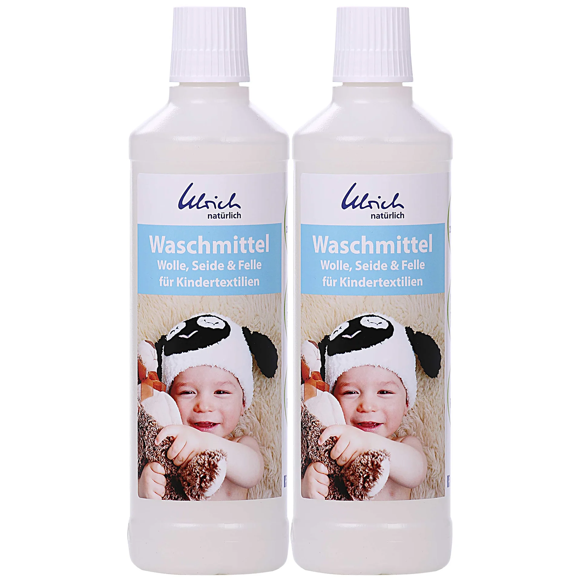"Laundry detergent for baby clothes, gentle laundry detergent, 2 X 500 ml liquid, wool, silk & delicates image"