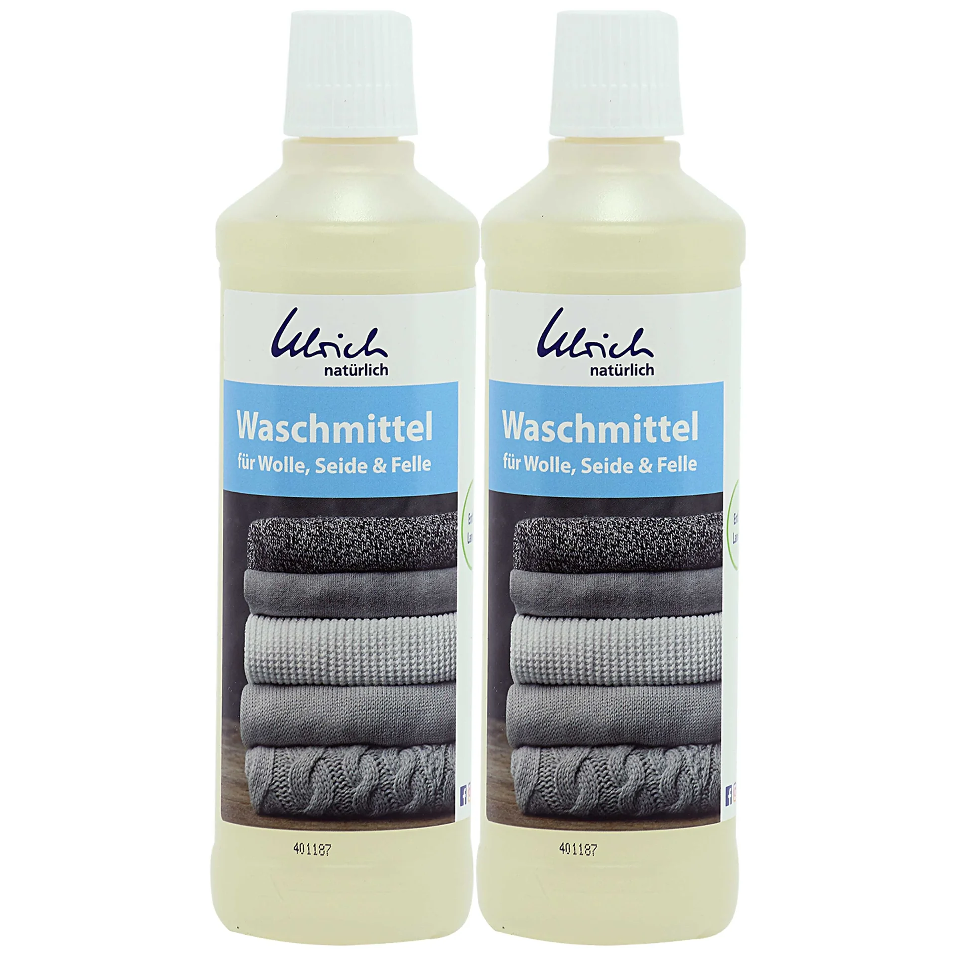 "Wool Detergent, Silk Detergent, Delicate Detergent, 2 x 500 ml Liquid with Lanolin, Wool and Silk Detergent image"