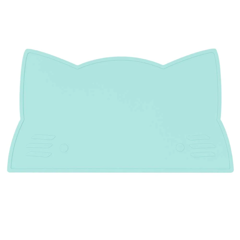 "We Might Be Tiny Silicone Children's Placemat, Cat, Mint image"