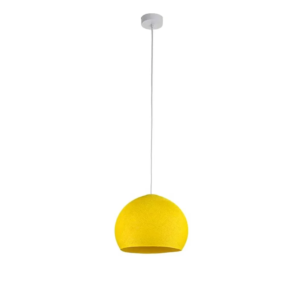 "Cousin Paul small dome pendant lamp with socket, yellow image"