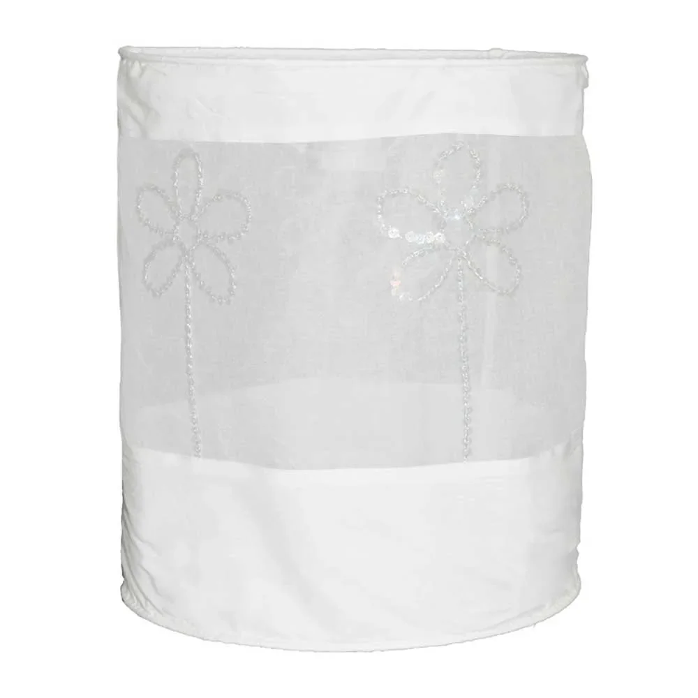 "Taftan crinkled flower lampshade white image"