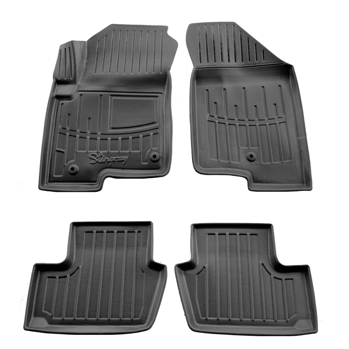 "Jeep Patriot floor mats, 3D rubber car mats, custom fit, 2 Clips (2007-2016) image"
