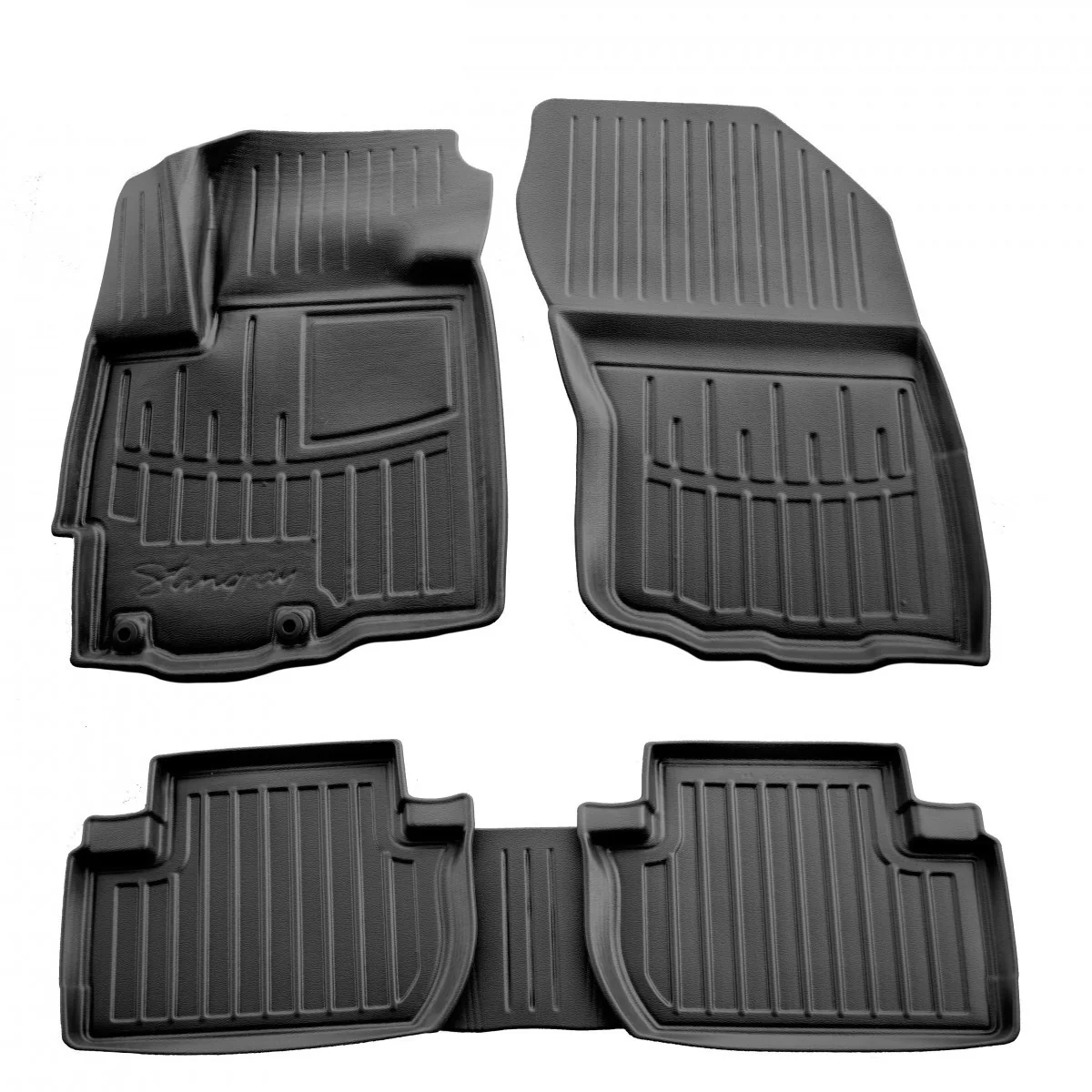 "Car floor mats, Rubber floor mats, 3D for Peugeot 4007 (2007-2013), Polyurethane, custom fit image"