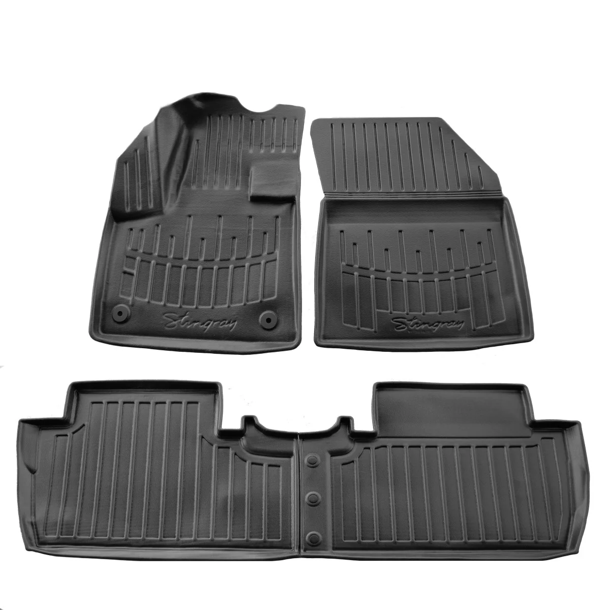 "Car floor mats, rubber floor mats, 3D, for PEUGEOT 5008 (2017-...), custom fit, anti-slip image"