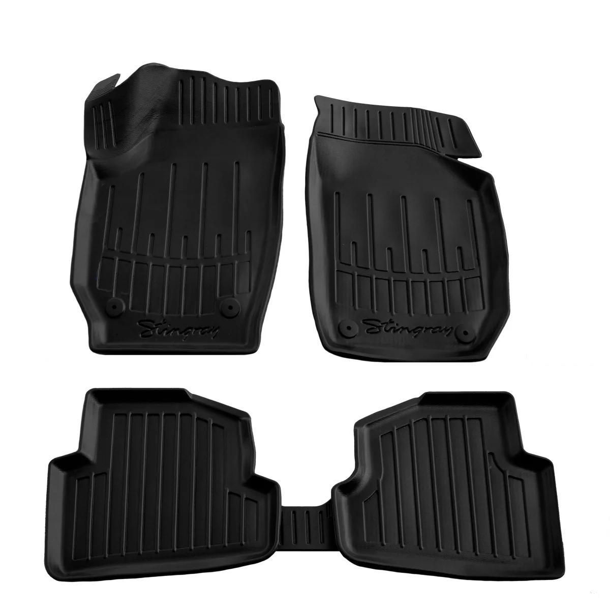 "Car floor mats, 3D rubber car mats for SKODA Fabia II (5J) (2007-2014), odorless, anti-slip image"