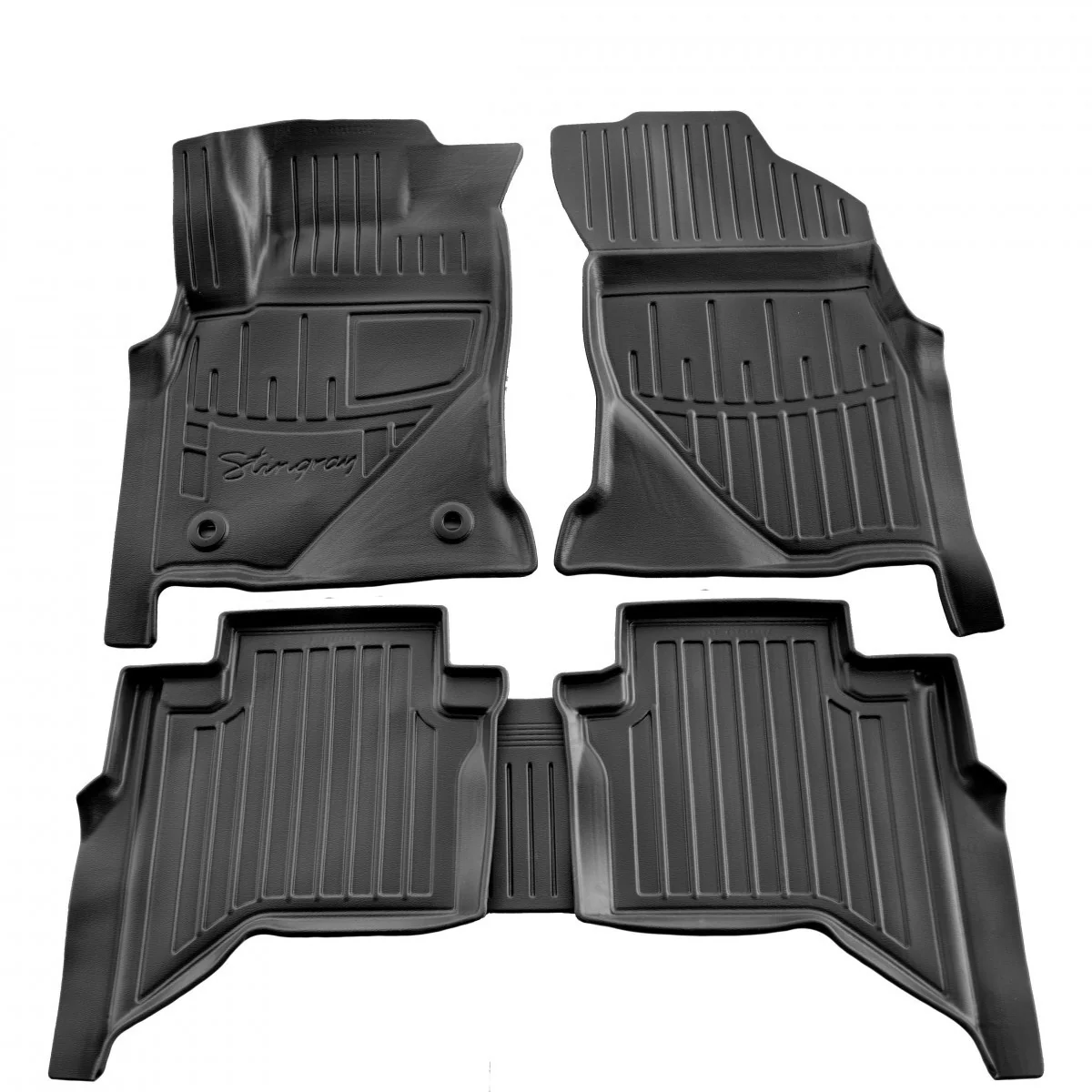 "3D Rubber Floor Mats, Car Floor Mats for TOYOTA Hilux VIII (Crew Cab) 2015-, Custom Fit, Waterproof image"