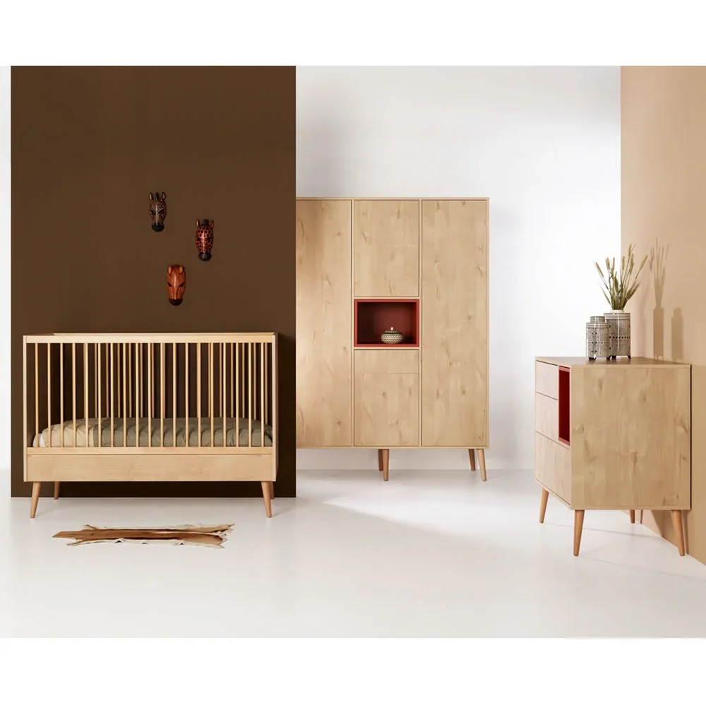 "Quax cocoon baby bed oak nature replica 70 x 140 image"