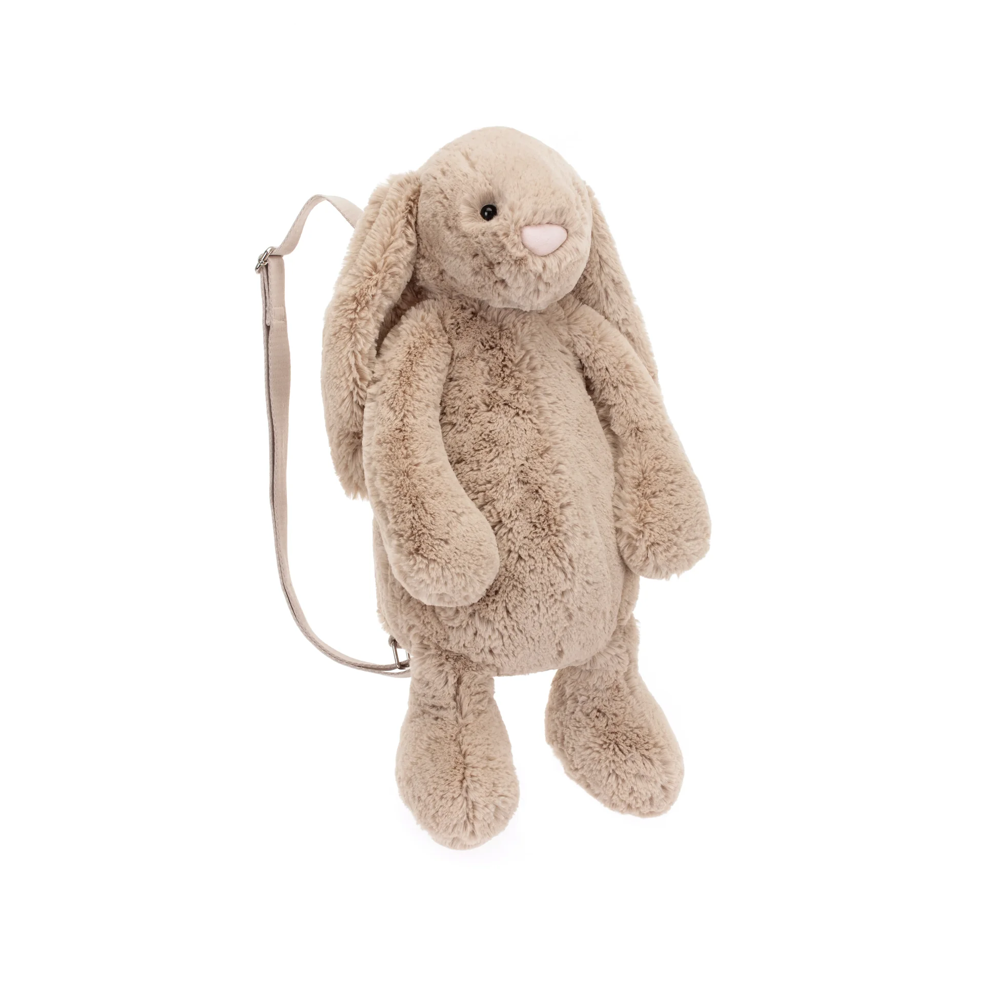 "Bunny Backpack, Plush Kids Backpack, Beige Bunny Ears Backpack, Soft Childrens Backpack image"