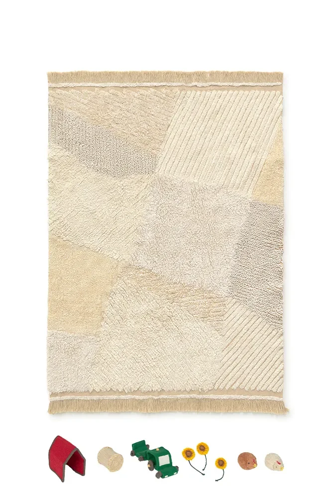 "Washable Kids Rug, Farm Play Mat, Farm Themed Carpet image"
