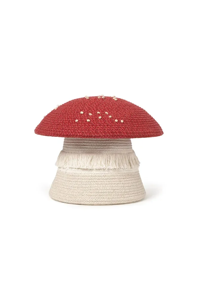 "Large Storage Basket, Mushroom Basket, Cotton Storage Basket, Handmade Storage Basket image"