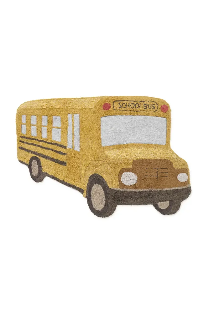 "Washable Rug, Kids Rug, School Bus Rug, Nursery Rug, Non Slip Rug, Kids Room Decor image"