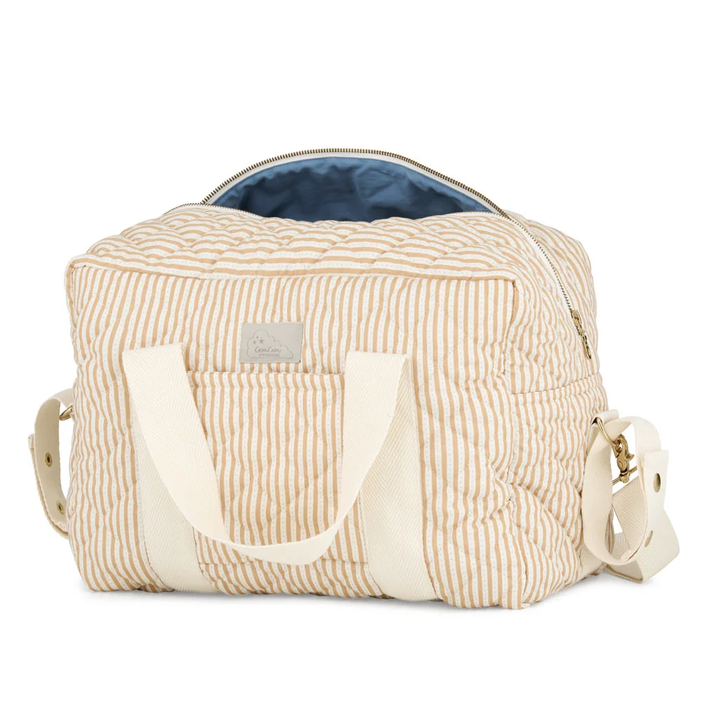 "Large Changing Bag, Organic Cotton Changing Bag, Stylish Diaper Bag, Oatfield image"