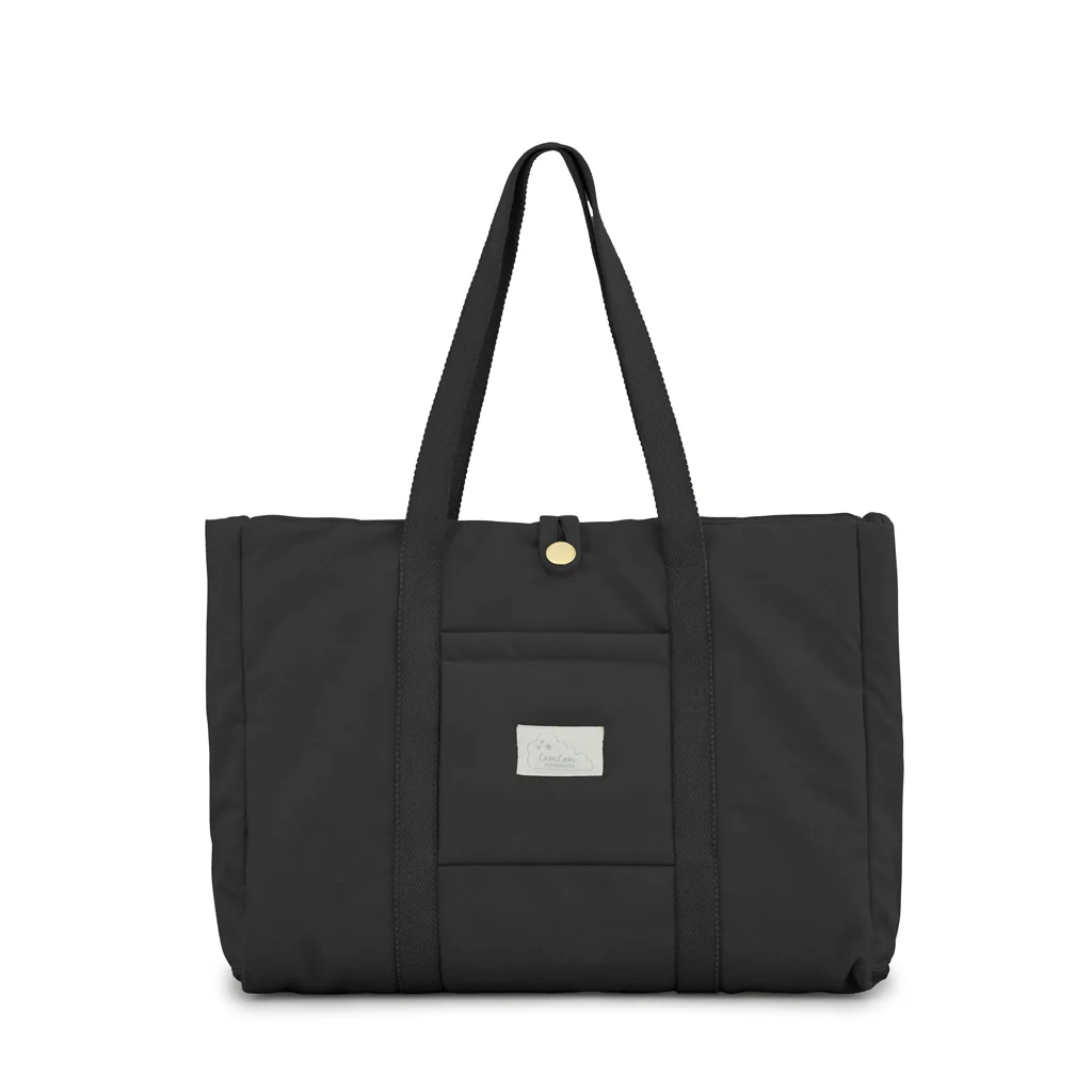 "Foldable OCS Baby Diaper Bag, Black with Stroller Straps image"