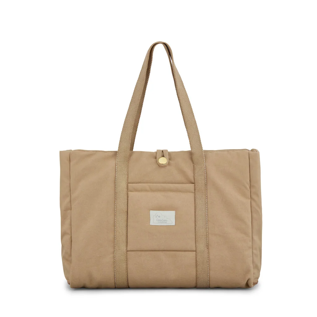 "Cam Cam Organic Cotton Foldable Changing Bag with Portable Changing Pad, Camel image"