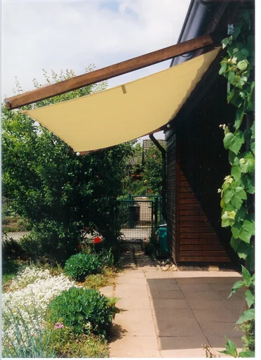 "Complete sun sail kit, ivory, 420 x 140 cm image"