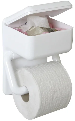 "Duo toilet paper holder, with wet wipe box image"
