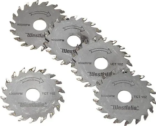 "Saw blade set 5-piece, carbide, 18 teeth image"