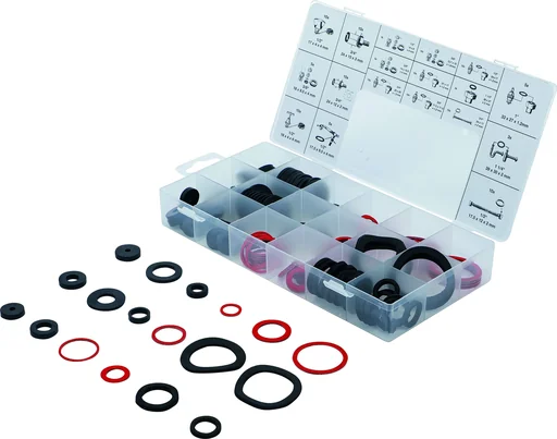 "Sealing ring assortment | Rubber and fiberglass | 141 pcs. image"
