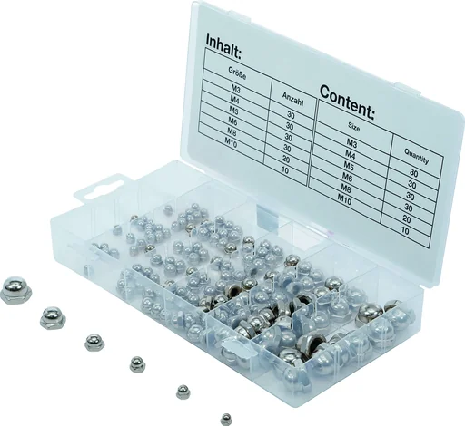 "Cap nut assortment, 150 pieces image"