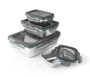 Stainless steel food storage container set, 8 pieces - microwave safe!