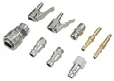Compressed air connection and connector set, 9 pieces