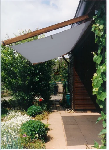 "Complete sun sail kit, silver-grey 330 x 140 cm image"