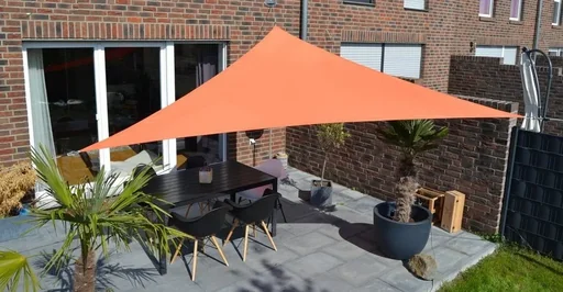 "Triangular sun sail water-repellent terracotta 360 x 360 x 360cm image"
