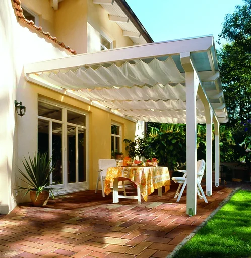 "Rope-tensioned sun sail ivory 420 x 140 cm image"