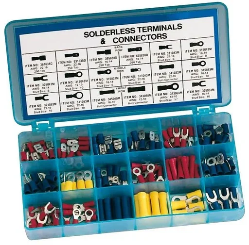 "Flat plug and cable connector assortment 175-piece image"
