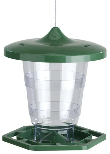 "Bird feed silo house, green image"