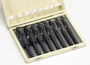 Twist drill set with machined shaft, 8 pieces
